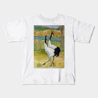 Fall. Cranes Kids T-Shirt